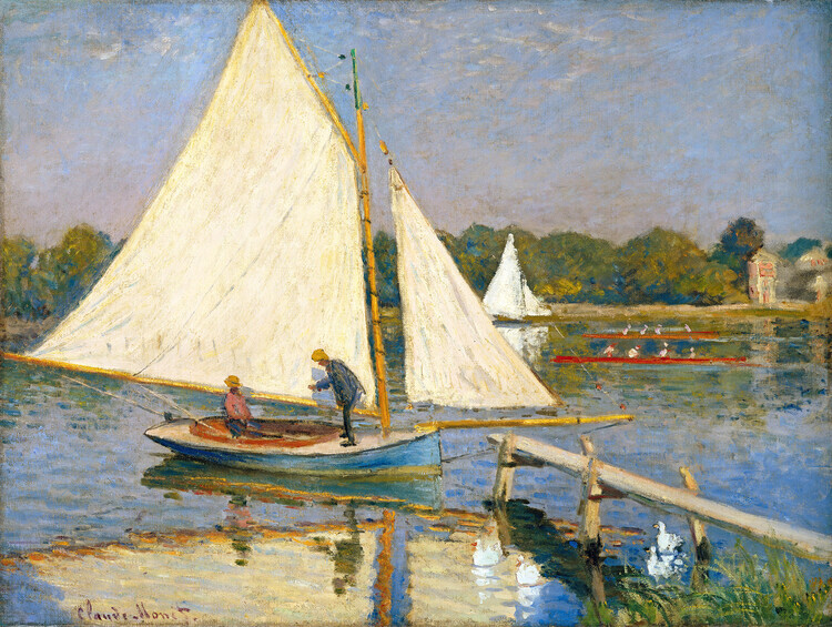 Claude Monet Plakát, Obraz - Les canotiers à Argenteuil, Claude Monet, 40 × 30 cm