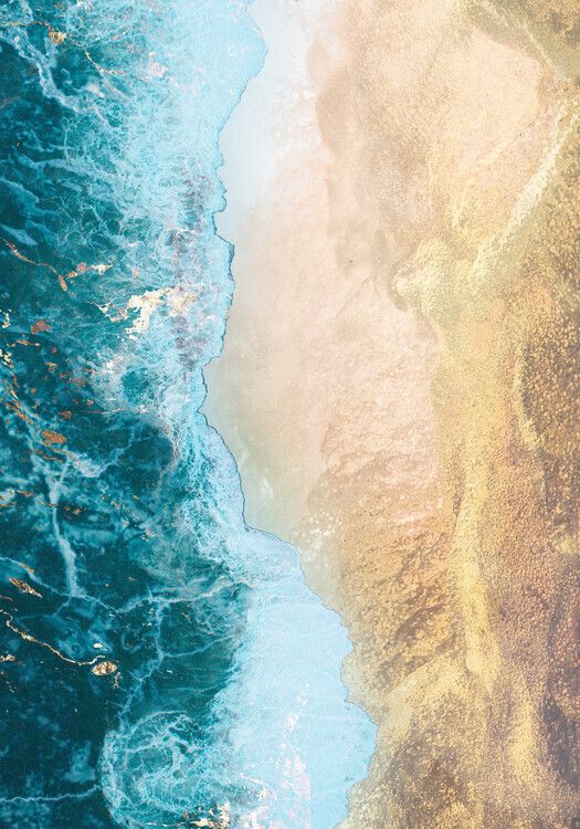 Sarah Manovski Plakát, Obraz - Gold beach, Sarah Manovski, 26.7 × 40 cm