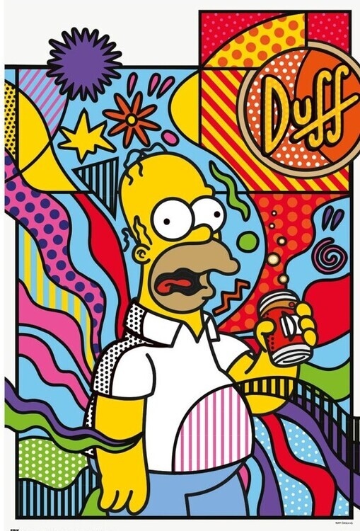 GRUPO ERIK Plakát, Obraz - The Simpsons - Donut Worry, 61 × 91.5 cm