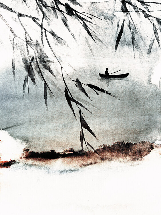 Treechild Plakát, Obraz - Canoe at Dusk, Treechild, 30 × 40 cm