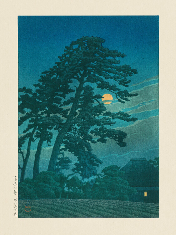 Kawase Hasui Plakát, Obraz - Moon At Magome, Kawase Hasui, 30 × 40 cm