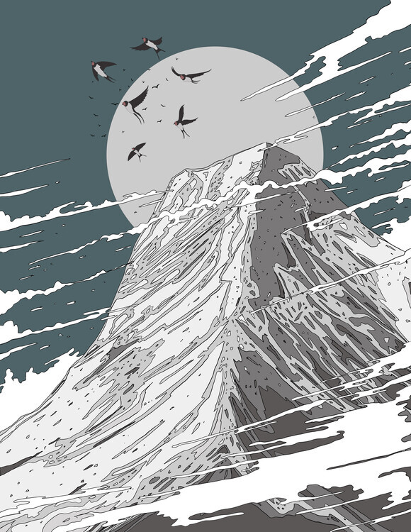 Nicholas Plakát, Obraz - Moonlit Mountain Flight, Nicholas, 30 × 40 cm