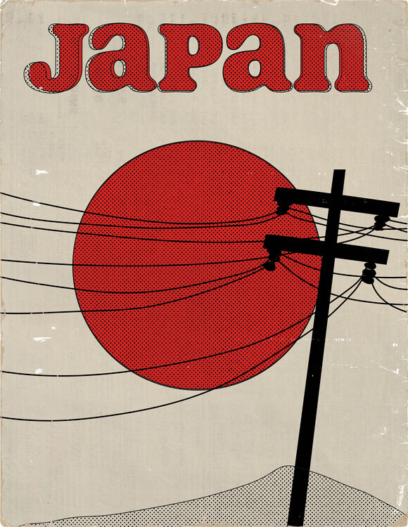 Nicholas Plakát, Obraz - Japan Rising Sun Urban, Nicholas, 30 × 40 cm