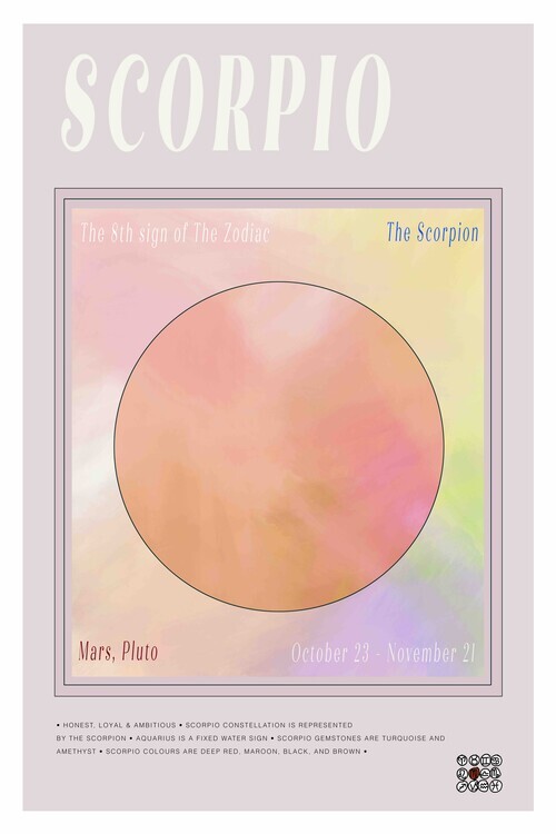casa cartissi Plakát, Obraz - Scorpio Zodiac Sign, casa cartissi, 26.7 × 40 cm