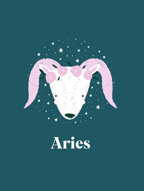 Aislinn Simmonds Plakát, Obraz - Aries Floral Constellation, Aislinn Simmonds, 30 × 40 cm