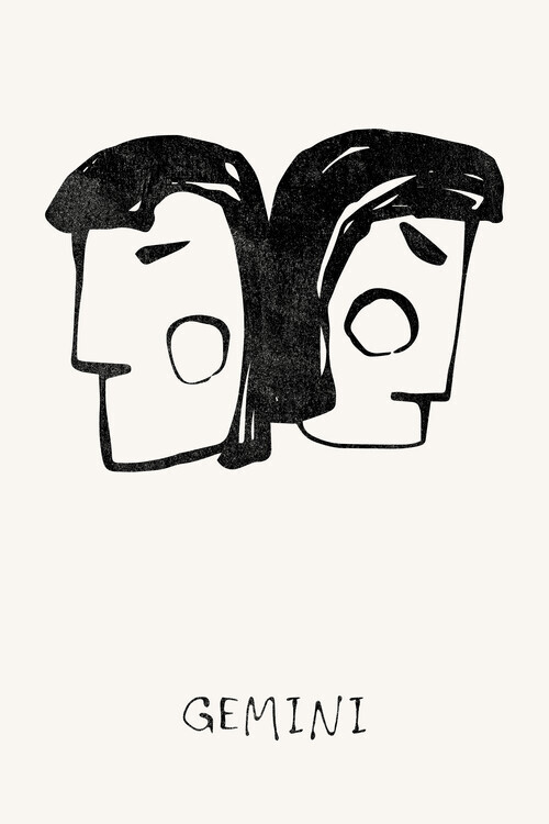 Treechild Plakát, Obraz - Gemini Duality Faces, Treechild, 26.7 × 40 cm