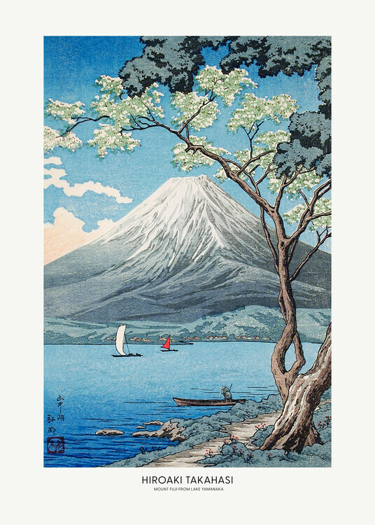 Utagawa Hiroshige Plakát, Obraz - Mount Fuji From Lake Yamanaka, Utagawa Hiroshige, 30 × 40 cm