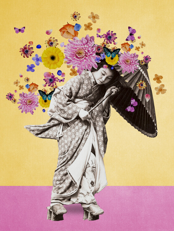 Marja van den Hurk Plakát, Obraz - Whimsical Japanese Bloom, Marja van den Hurk, 30 × 40 cm