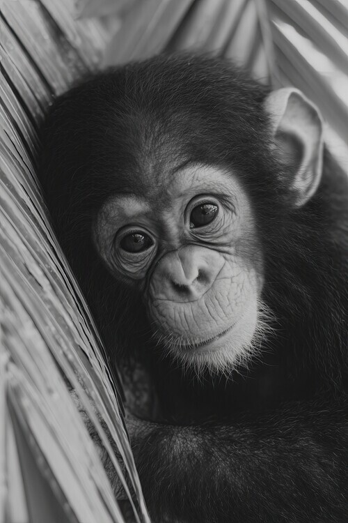 Treechild Plakát, Obraz - Young chimpanzee, Treechild, 26.7 × 40 cm