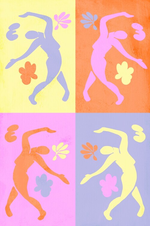 Treechild Plakát, Obraz - Vibrant Dancing Figures, Treechild, 26.7 × 40 cm