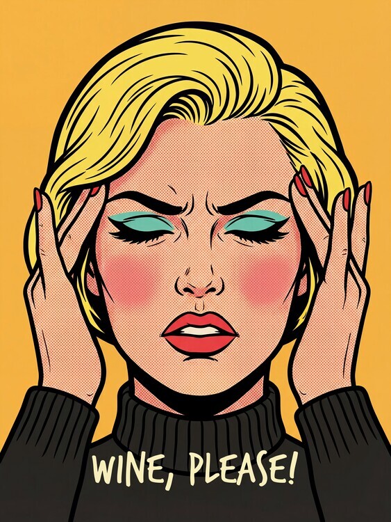 Andreas Magnusson Plakát, Obraz - Wine Please Pop Art, Andreas Magnusson, 30 × 40 cm