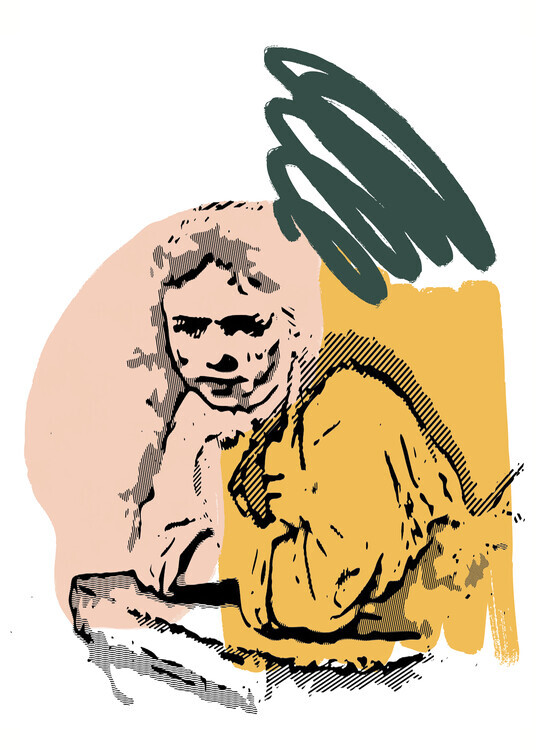 Doa Project Plakát, Obraz - Pensive Woman Portrait, Doa Project, 30 × 40 cm