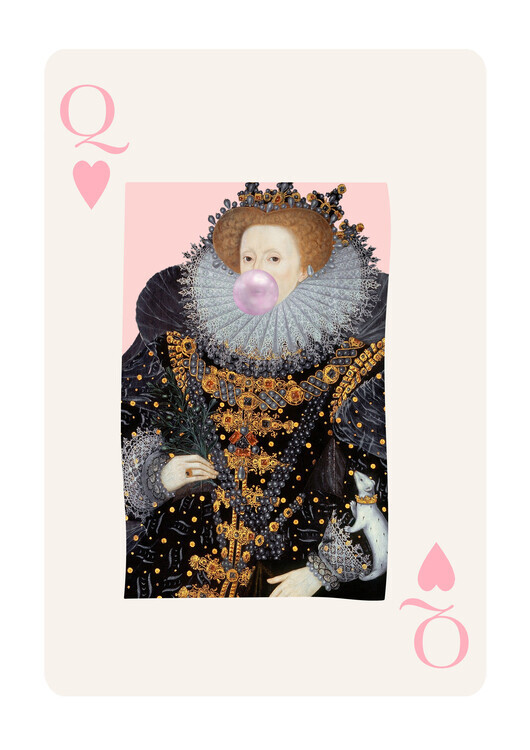 Talitha McQueen Plakát, Obraz - Elizabethan Bubblegum Queen, Talitha McQueen, 30 × 40 cm