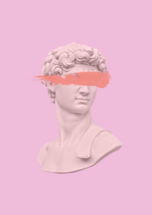 Talitha McQueen Plakát, Obraz - David Bust Peach Stroke, Talitha McQueen, 30 × 40 cm