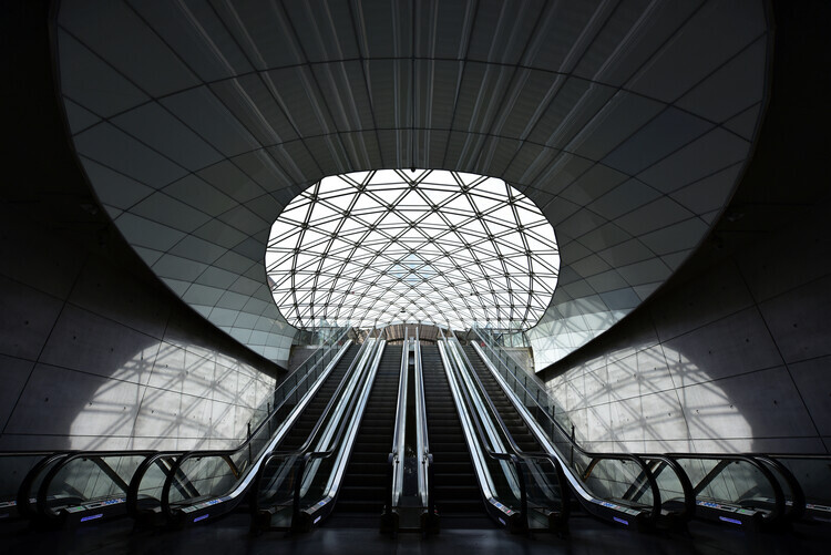 Jorge Pimenta Plakát, Obraz - Light Filled Escalators, Jorge Pimenta, 40 × 26.7 cm