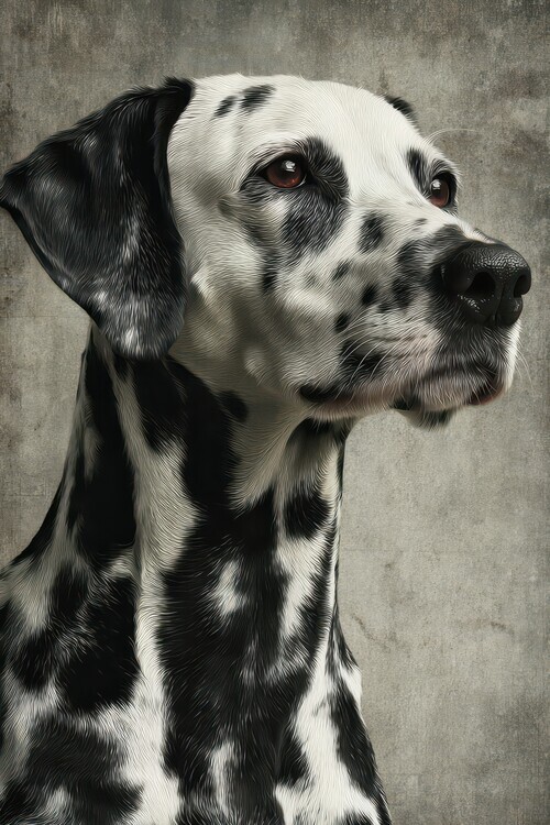 Rafal Kulik Plakát, Obraz - Regal Dalmatian Gaze, Rafal Kulik, 26.7 × 40 cm