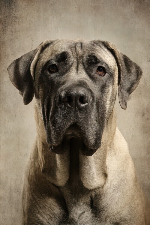 Rafal Kulik Plakát, Obraz - Noble Mastiff Portrait, Rafal Kulik, 26.7 × 40 cm