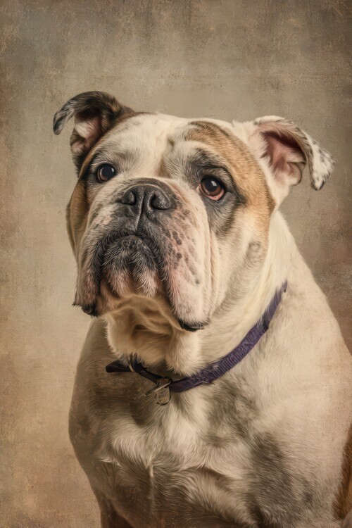 Rafal Kulik Plakát, Obraz - Soulful Bulldog Portrait, Rafal Kulik, 26.7 × 40 cm