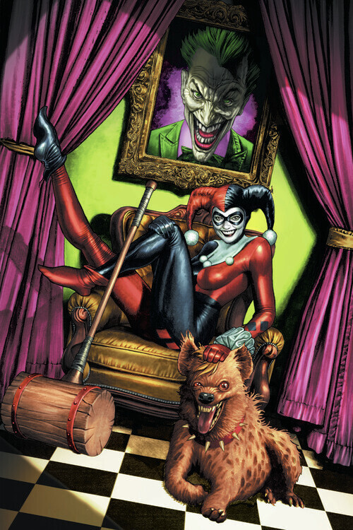 Europosters Plakát, Obraz - Harley Quinn Cover - Throne, 26.7 × 40 cm