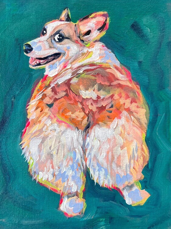 Pauline Wegman | Plakát, Obraz - Vibrant Corgi Dog, Pauline Wegman |, 30 × 40 cm