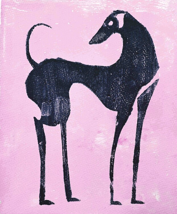 Christina Misuro Plakát, Obraz - Abstract Pink Greyhound, Christina Misuro, 33.2 × 40 cm