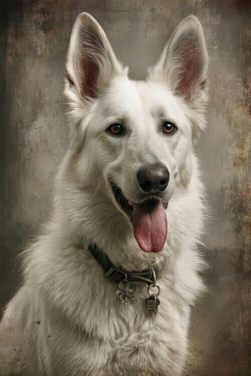 Rafal Kulik Plakát, Obraz - Regal White Shepherd, Rafal Kulik, 26.7 × 40 cm