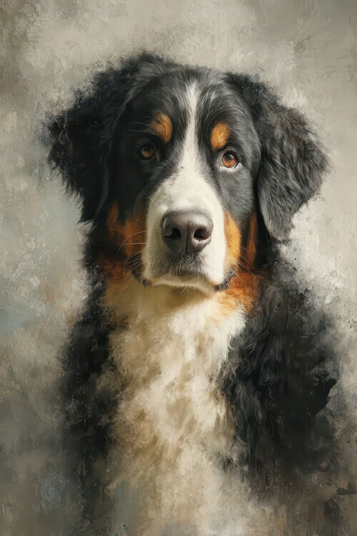 Rafal Kulik Plakát, Obraz - Gentle Bernese Mountain Dog, Rafal Kulik, 26.7 × 40 cm