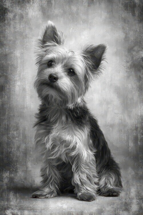 Rafal Kulik Plakát, Obraz - Curious Yorkie Puppy, Rafal Kulik, 26.7 × 40 cm