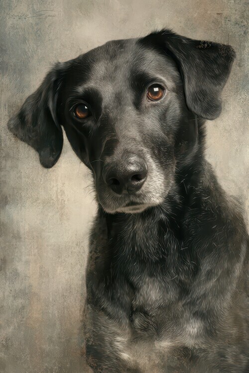 Rafal Kulik Plakát, Obraz - Soulful Dog Portrait, Rafal Kulik, 26.7 × 40 cm