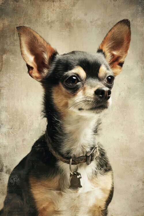Rafal Kulik Plakát, Obraz - Attentive Chihuahua Portrait, Rafal Kulik, 26.7 × 40 cm