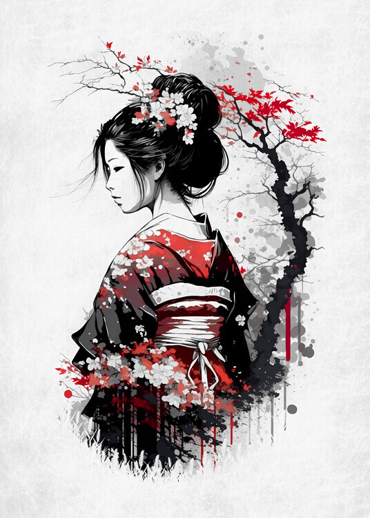 autor Plakát, Obraz - Geisha, 30 × 40 cm
