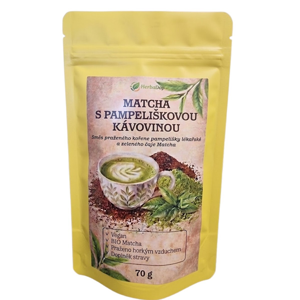 HerbaDop Pražená pampeliška + Matcha 70 g