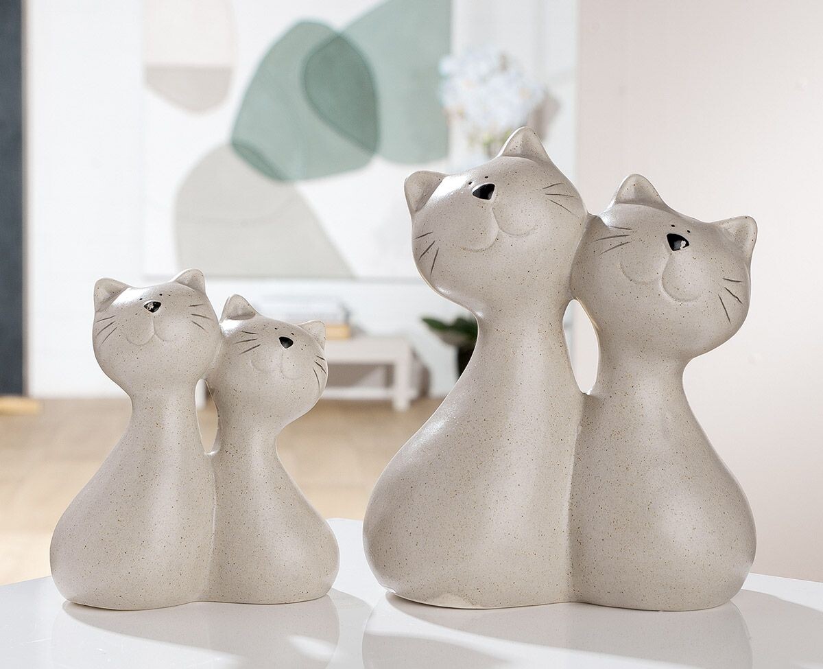 Gilde Porcelánová kočka Kasimir & Kiara, 17 cm