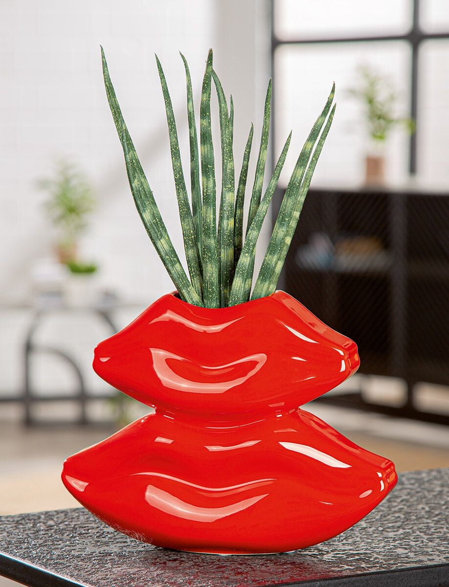 Gilde Keramická váza s úzkým hrdlem Lips, 16 cm