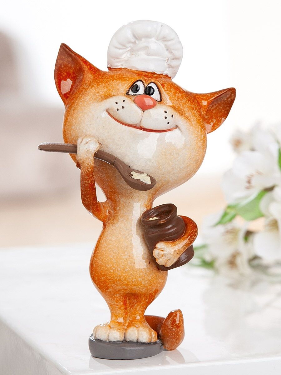 Gilde Figurka kočka s motivem vaření Koch, 15 cm