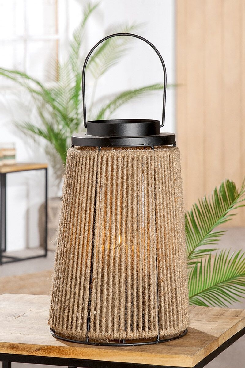 Gilde Lucerna s jutovou šňůrou Rope, 33 cm