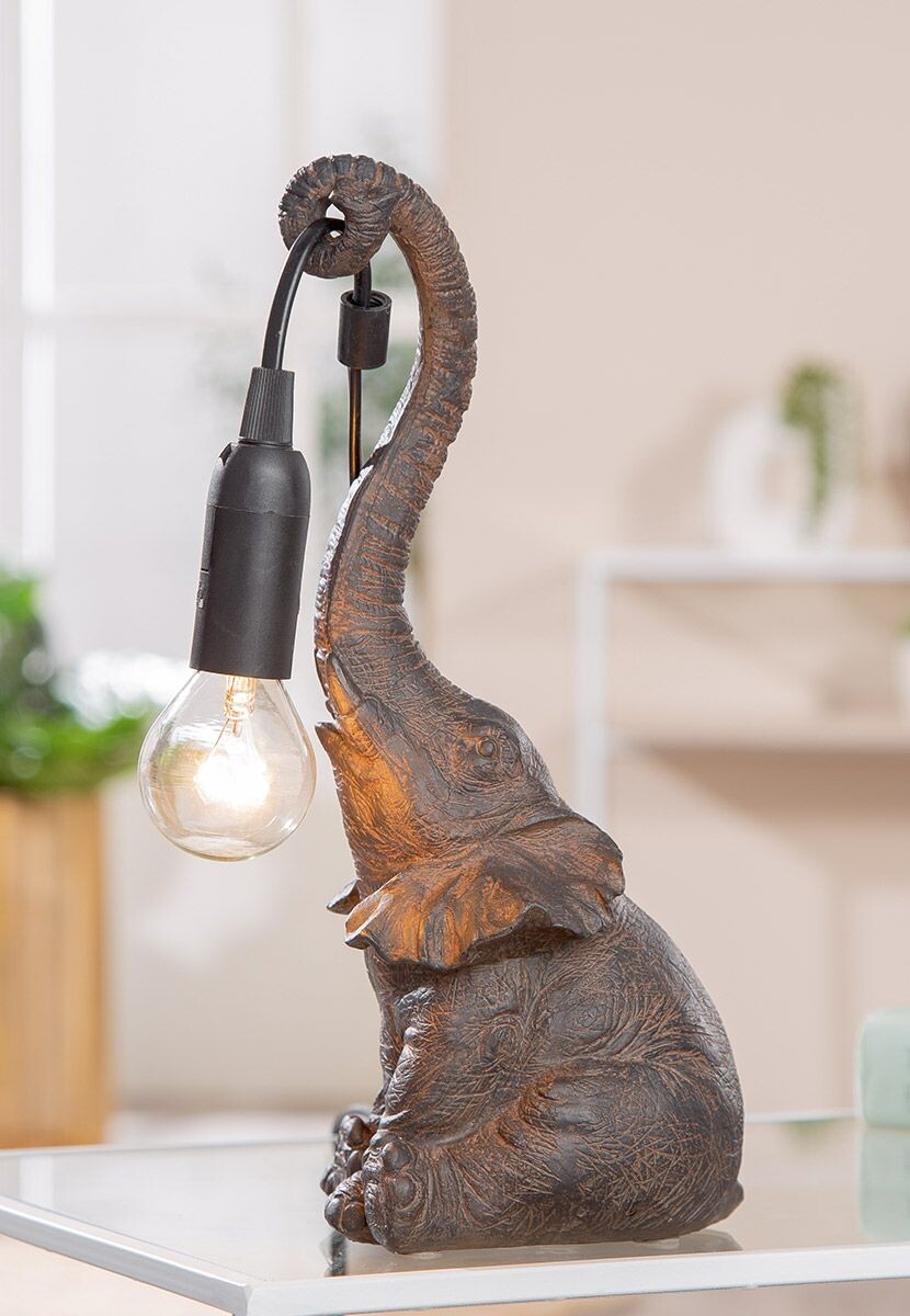 Gilde Sloní stolní lampa Elefante, 28 cm