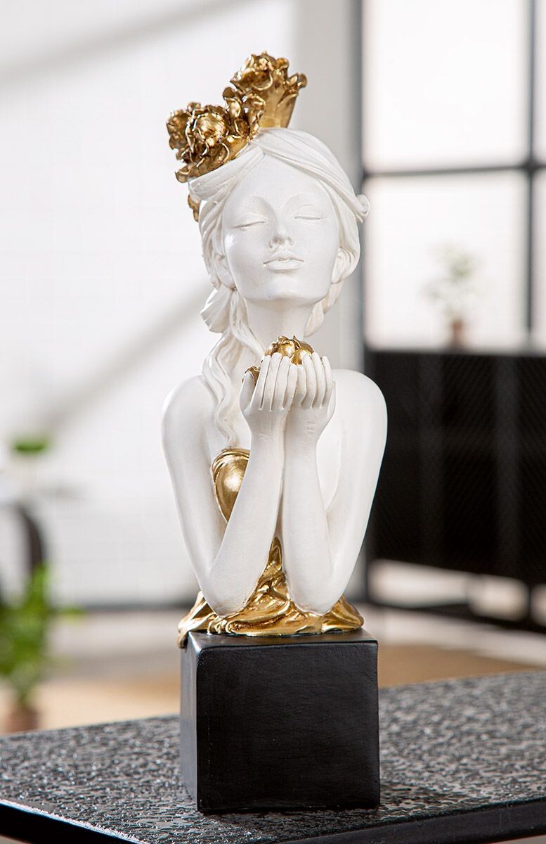 Gilde Socha žena s růží Rosenliebe, bílá, 33 cm