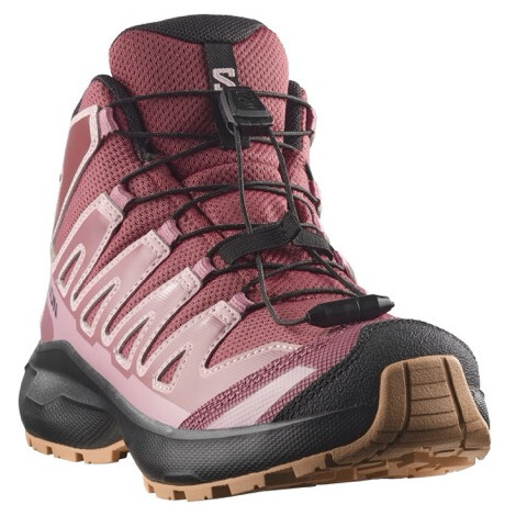 Dětské boty Salomon Xa Pro Mid Wp J Nocturne-Dusky Orchid-Black Velikost bot (EU): 36 / Barva: červená