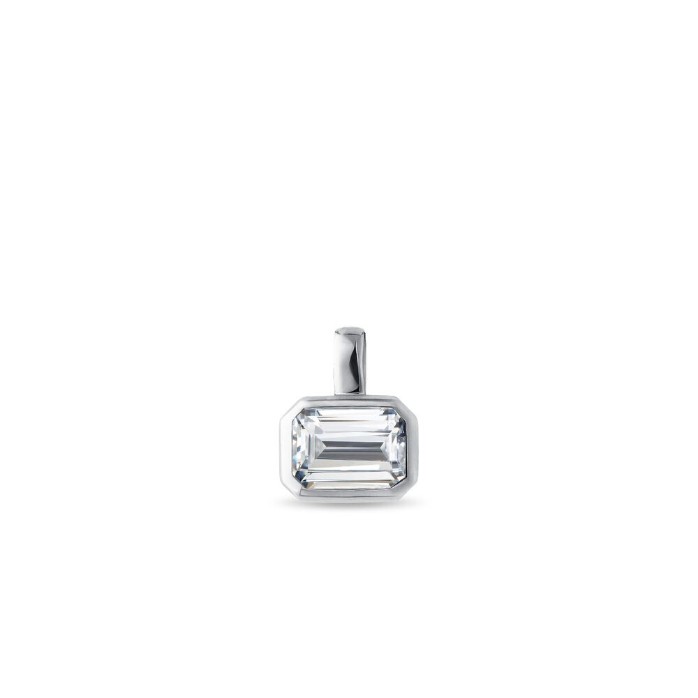 Přívěsek s 1,0 ct diamantem v brusu emerald v bílém zlatě KLENOTA