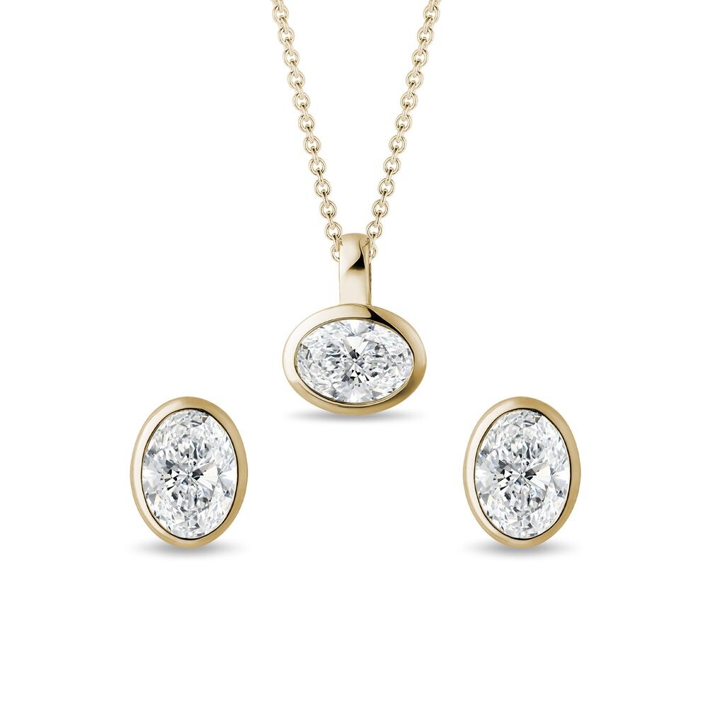 Set šperků s oválnými diamanty ve žlutém zlatě KLENOTA