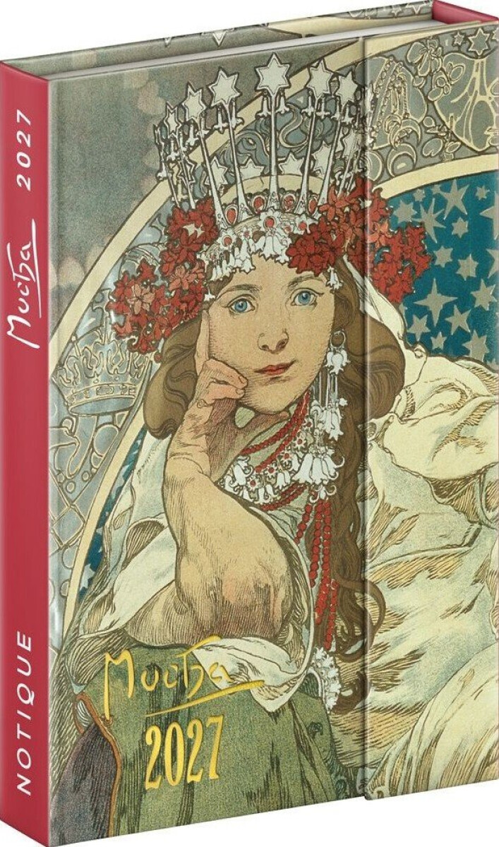 Týdenní magnetický diář Alfons Mucha 2027, 11 x 16 cm