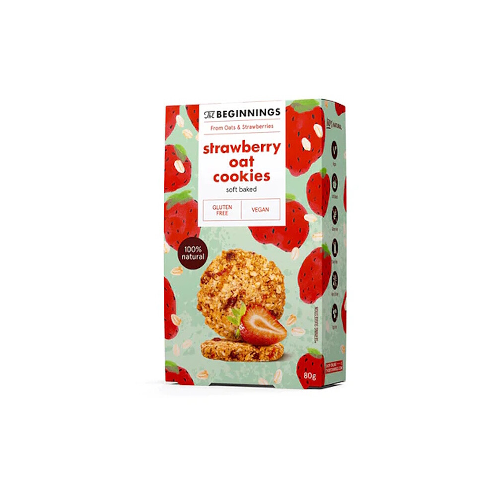 THE BEGINNINGS Sušenky ovesné proteinové s jahodami 80 g