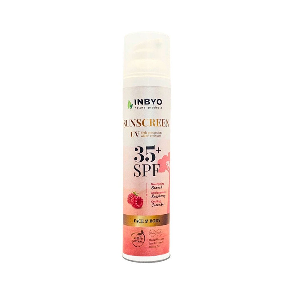 INBYO Přírodní krém na opalování SPF 35 s průzračným zinkem a malinou 100 ml