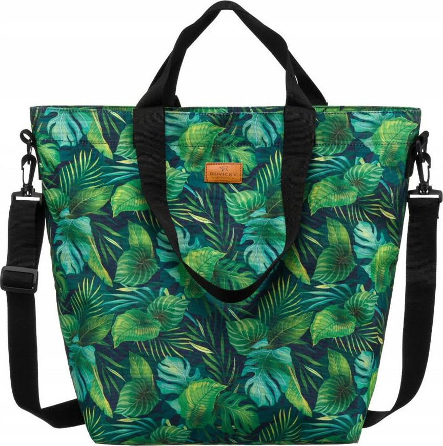 Rovicky Tmavě zelená vzorovaná textilní shopper kabelka R-TZ15605 Velikost: ONE SIZE