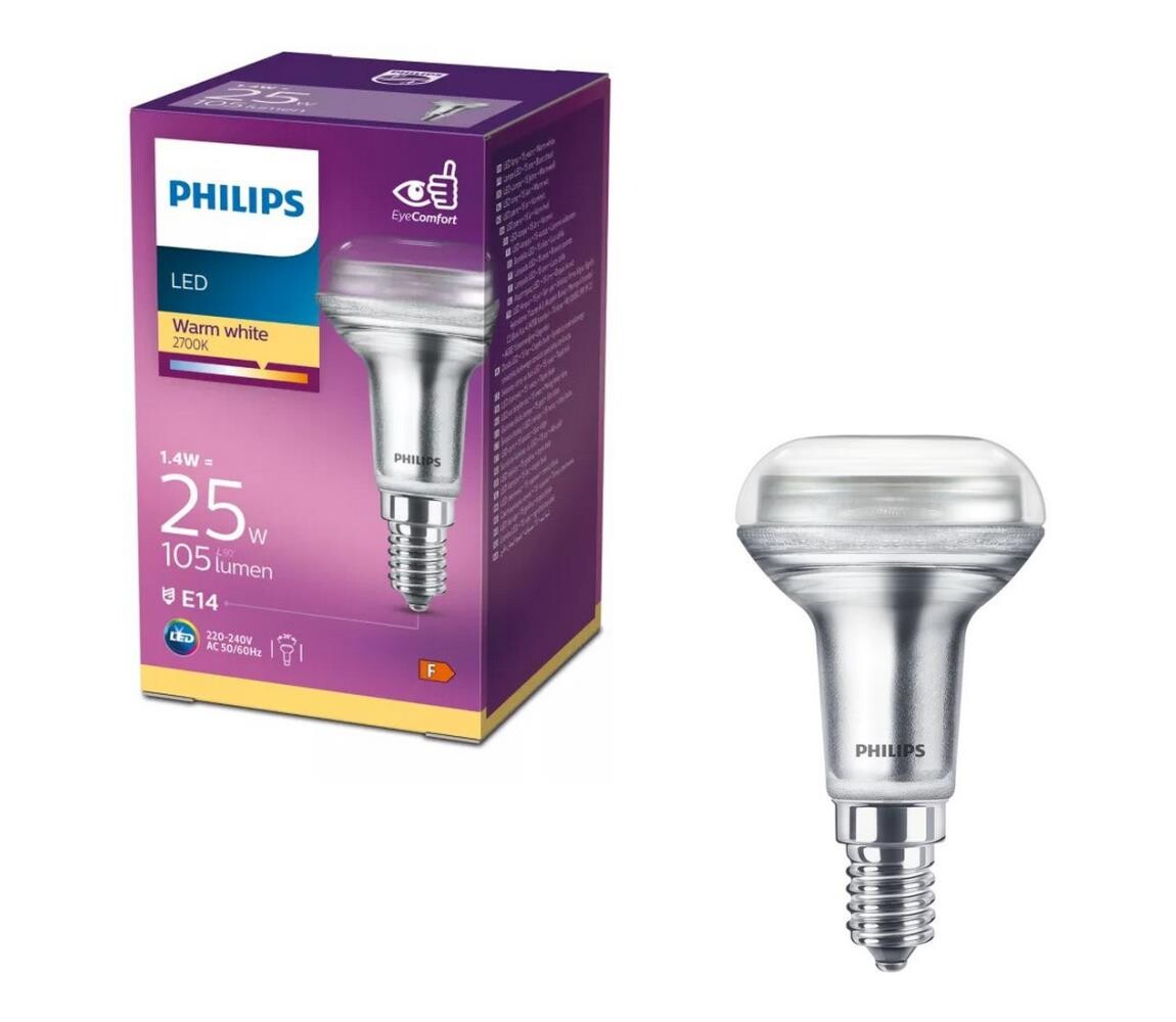 LED Reflektorová žárovka Philips R50 E14/1,4W/230V 2700K 8718699694401