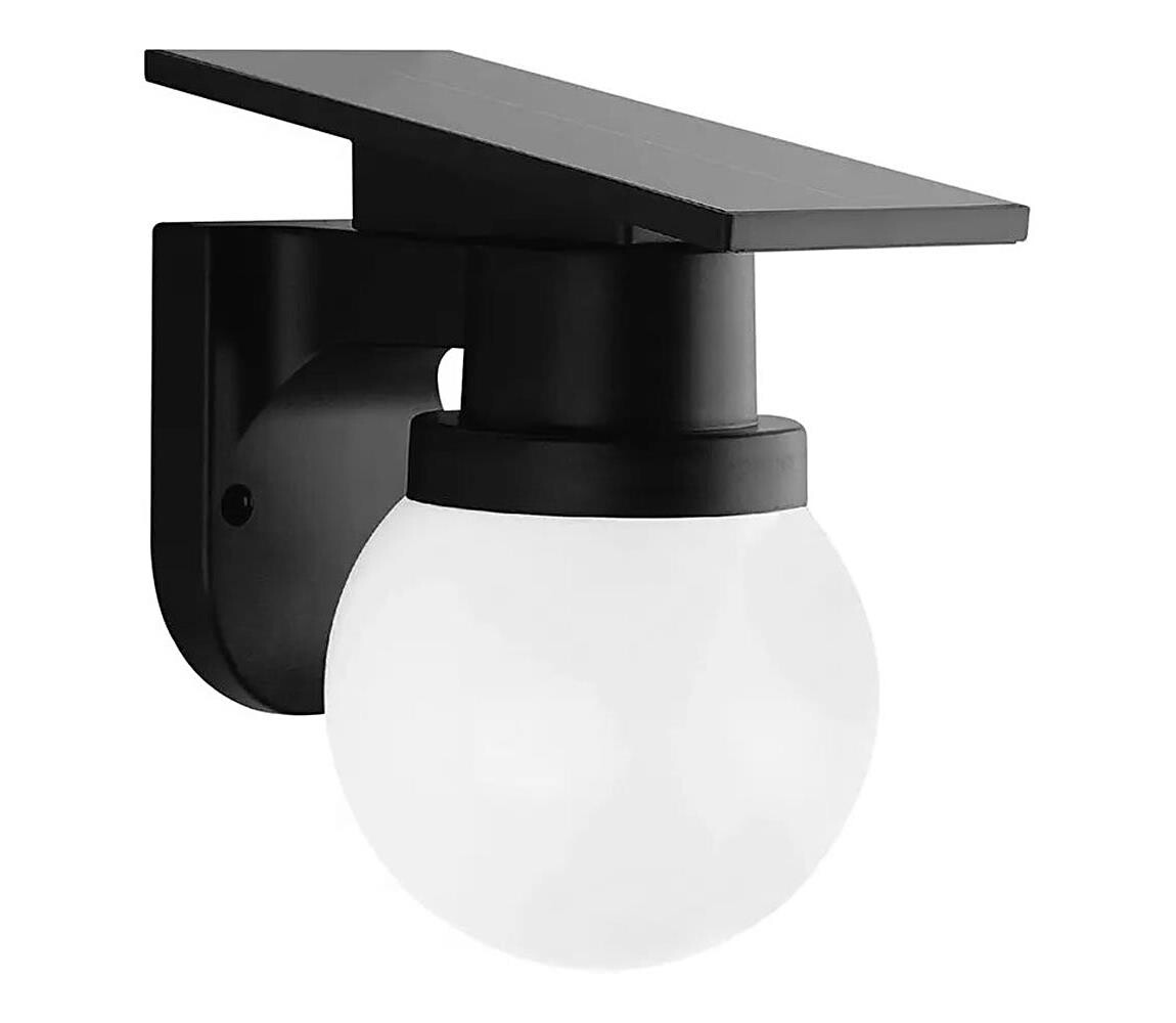 LED Solární nástěnná lampa LED/3,7V 3000/4000/6400K IP54 1800 mAh černá + DO 24152