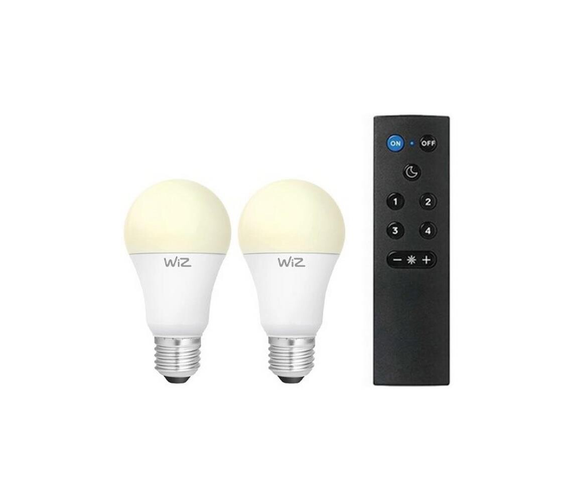 SADA 2x LED Stmívatelná žárovka A60 E27/9W/230V 2700K Wi-Fi + DO - WiZ 4897104950258