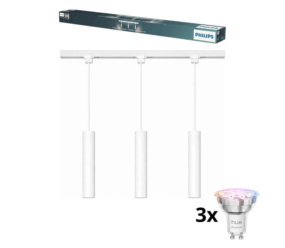 Philips - LED Stm. lustr na lanku v lišt syst EASYLINK 3xGU10/4,7W/230V 1m bílá P7615+3xP7029