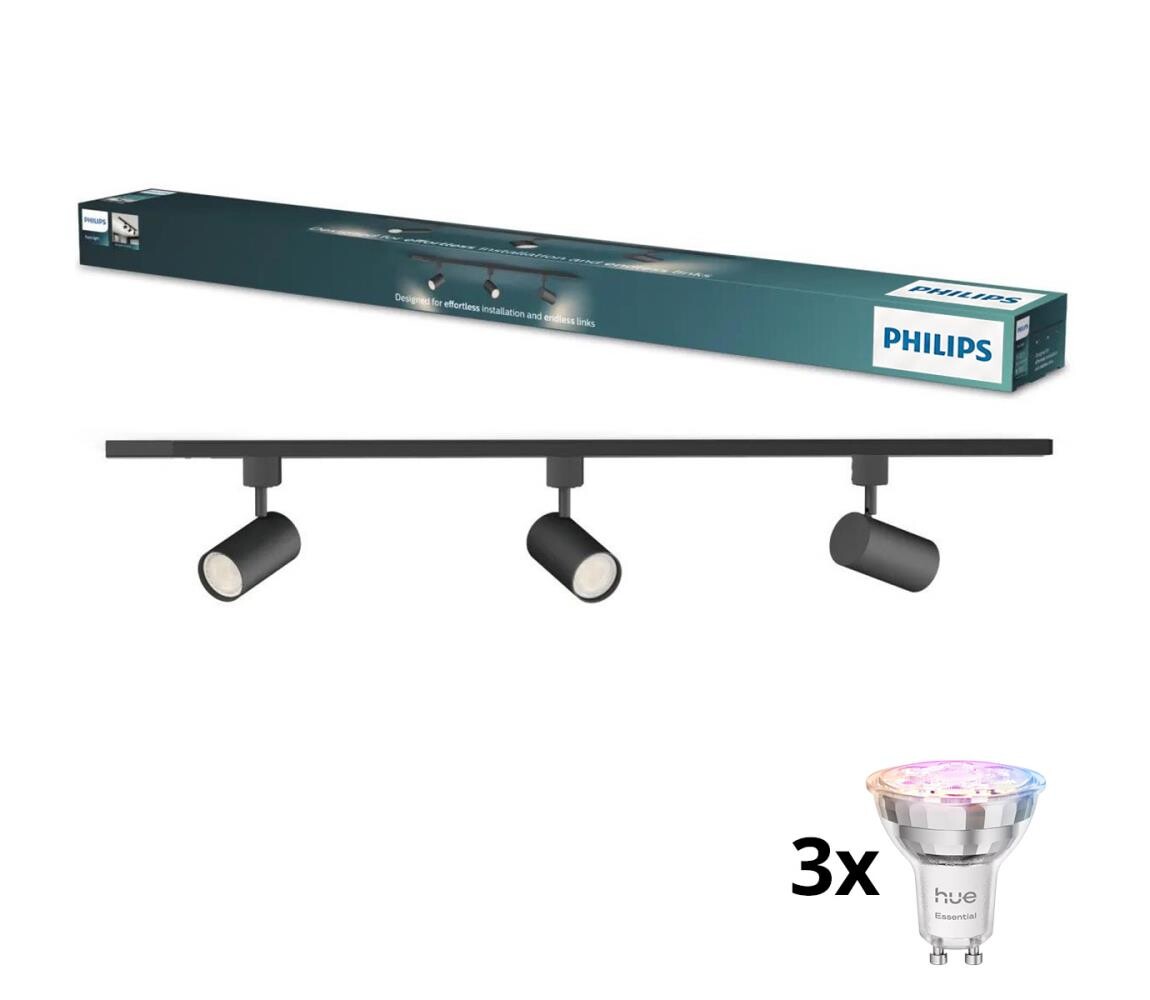 Philips - LED Stm. bodové svítidlo v lišt sys EASYLINK 3xGU10/4,7W/230V 1m černá P7613+3xP7029